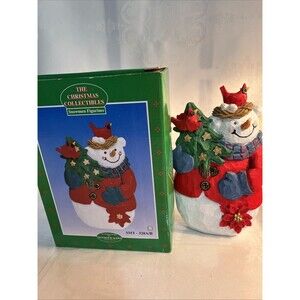 Vintage Holiday Novelties Seymour Mann Snowman Figurine With Christmas Tree